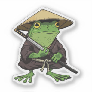 Japanischer Samurai-Frosch Aufkleber