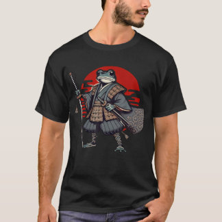 Japanischer Samurai-Frosch-Krieger-Ninja-Vintage-F T-Shirt