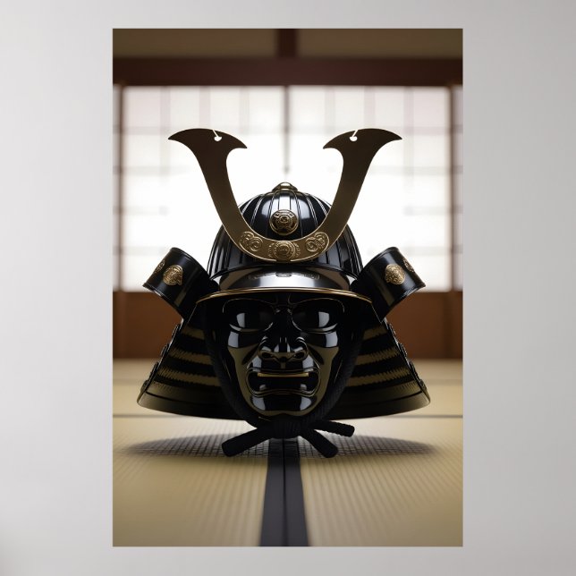 Japanischer Samurai-Helm Poster (Vorne)
