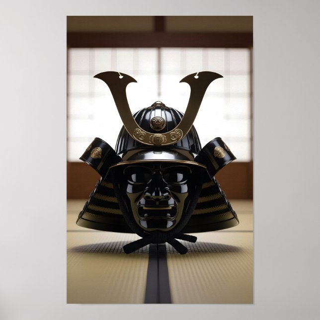 Japanischer Samurai-Helm Poster (Vorne)