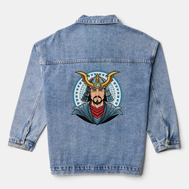 Japanischer Samurai Jeansjacke (Rückseite)