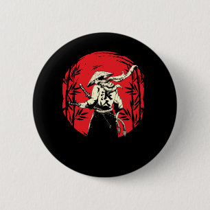 Japanischer Samurai Kämpfer Krieger Japan Schwertm Button