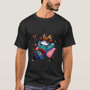 Japanischer Samurai-Katzen-Ninja Japanische Katze T-Shirt