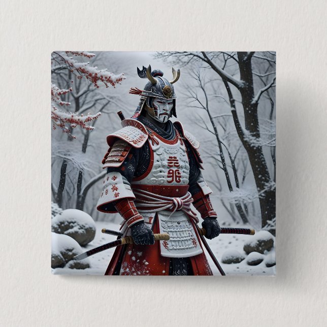 Japanischer Samurai-Knopf Button (Vorderseite)