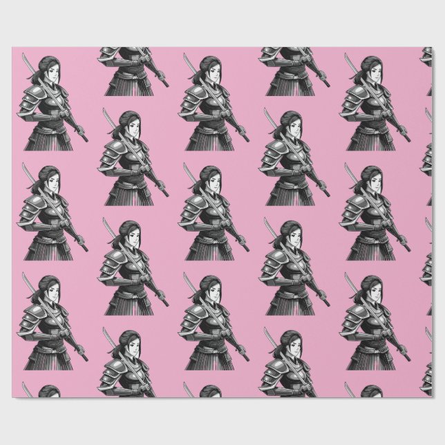 Japanischer Samurai-Krieger - Frau Geschenkpapier (Flach)