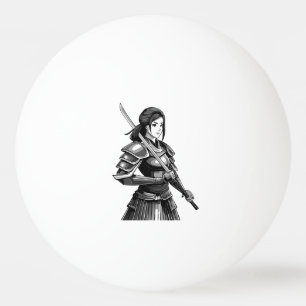 Japanischer Samurai-Krieger - Frau Tischtennisball