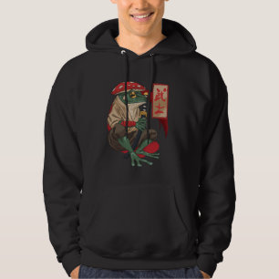 Japanischer Samurai-Krieger-Frosch-Ästhetik-Pilz-H Hoodie