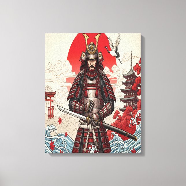 Japanischer Samurai-Krieger  Leinwanddruck (Vorderseite)