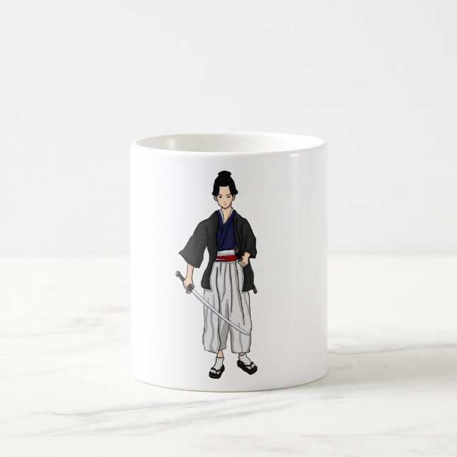 Japanischer Samurai-Krieger mit Katana Klinge Tasse (Mittel)