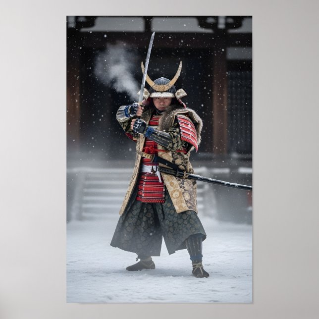 Japanischer Samurai-Krieger Poster (Vorne)