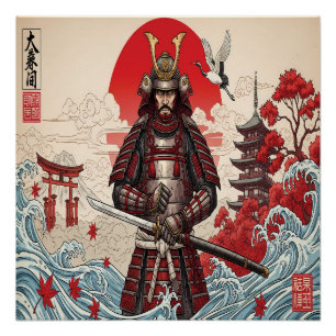 Japanischer Samurai-Krieger Poster