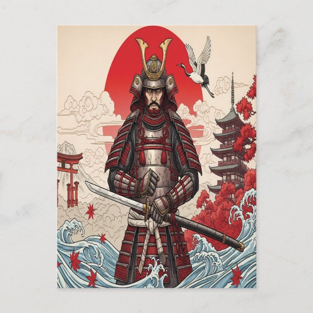 Japanischer Samurai-Krieger  Postkarte (Vorderseite)
