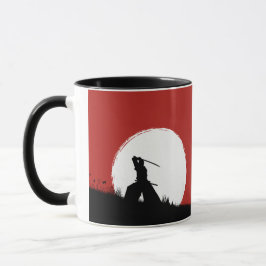 Japanischer Samurai-Krieger Silhouette Sonne Kaffe Tasse
