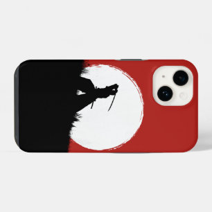 Japanischer Samurai-Krieger Silhouette Sonnen-Hand iPhone 14 Hülle