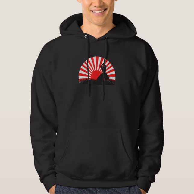 Japanischer Samurai-Ninja-Schwertkämpfer Hoodie (Vorderseite)