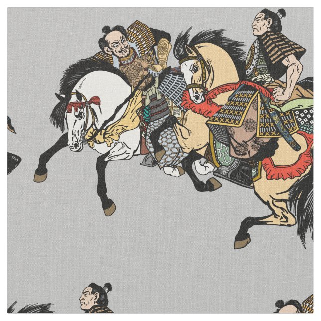 Japanischer Samurai-Pferdestoff Stoff (Nahaufnahme)