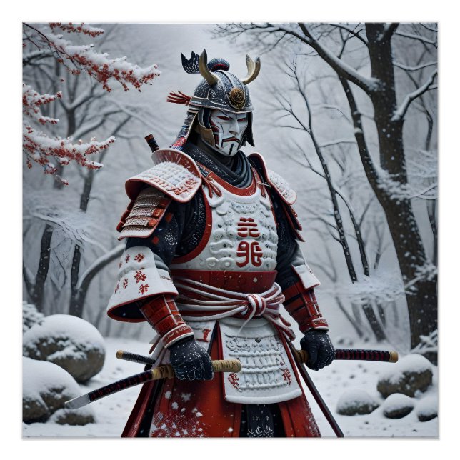 Japanischer Samurai-Plakat Poster (Vorderseite)