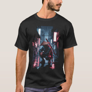 Japanischer Samurai-Ronin-Hut Ukiyo-E-Kunst Japan  T-Shirt