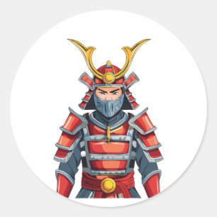 Japanischer Samurai Runder Aufkleber