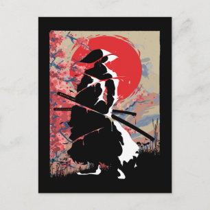 Japanischer Samurai Warrior Japan Bushido Schworsm Postkarte