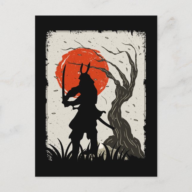 Japanischer Samurai Warrior Japan Schwertfisch Postkarte (Vorderseite)