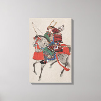 Japanischer Samurai Warrior on Horse Print Leinwan Leinwanddruck