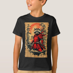 Japanischer Samurai-Waschbärkrieger im Vintage-Sti T-Shirt