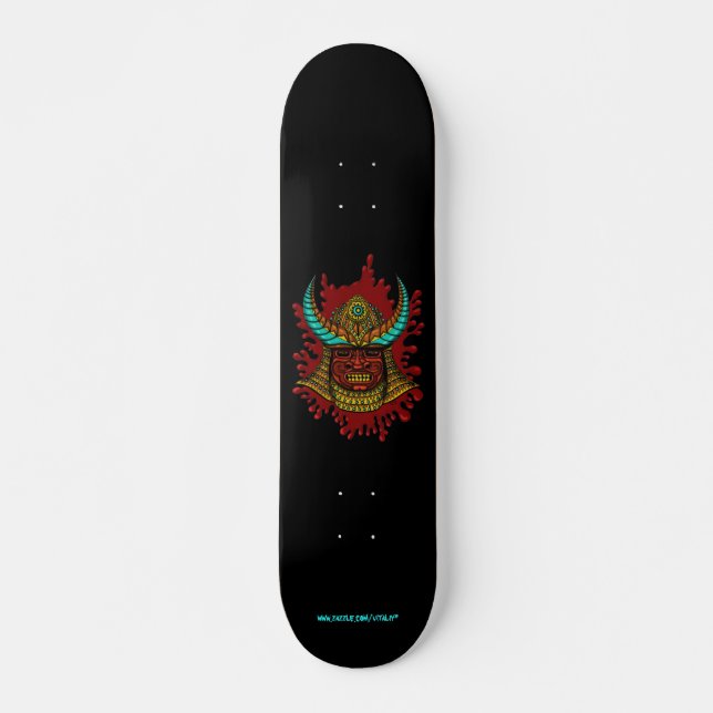 Japanischer Samuraisturzhelm cooler Skateboard (Vorne)
