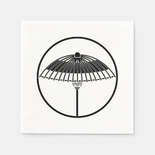 Japanischer Schirm in einem fadenähnlichen Ring Serviette