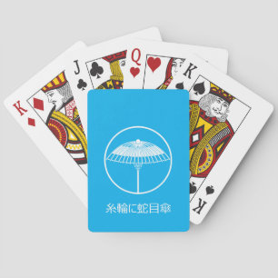 Japanischer Schirm in einem fadenähnlichen Ring Spielkarten