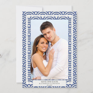 Japanischer Seigaiha Wedding Save the Date Flat Fo Einladung