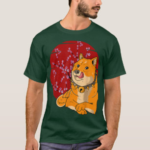 Japanischer Shiba Inu Hund Kirschblüte T-Shirt