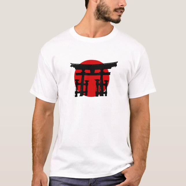 Japanischer shintoistischer Schrein T-Shirt (Vorderseite)
