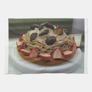 Japanischer Spaghetti-u. Erdbeerkuchen Geschirrtuch