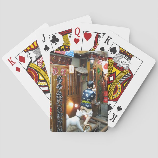 Japanischer Spaß - Hunde ziehen Ameisen herunter Spielkarten (Rückseite)