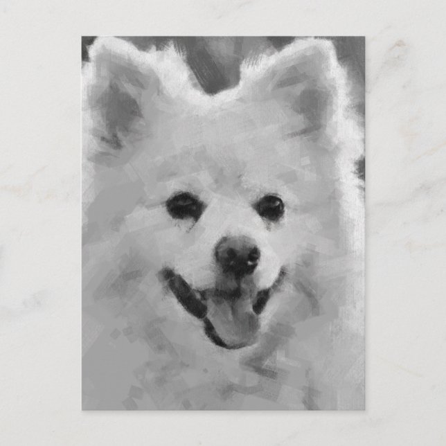 Japanischer Spitz Feiertagspostkarte (Vorderseite)