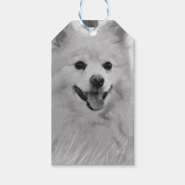 Japanischer Spitz Geschenkanhänger (Vorderseite)