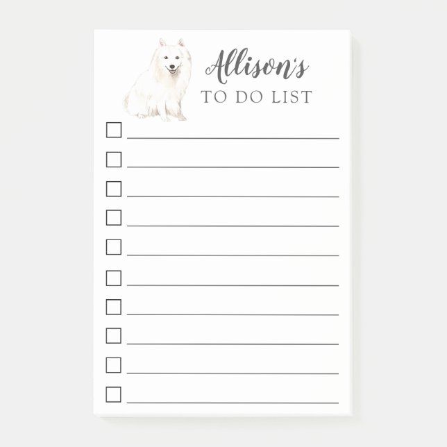 Japanischer Spitz-Hund Personalisiert zu führen Post-it Klebezettel (Vorderseite)