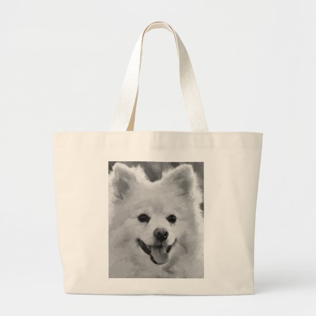 Japanischer Spitz Jumbo Stoffbeutel (Vorne)
