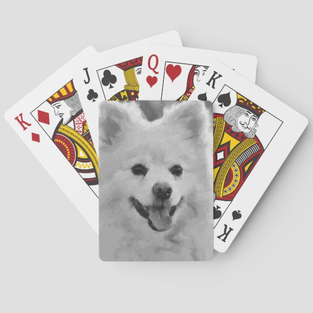 Japanischer Spitz Spielkarten (Rückseite)