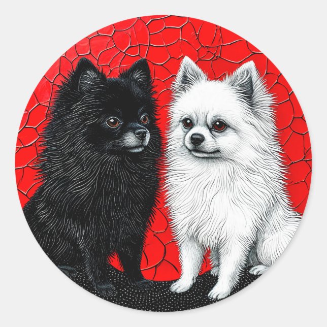 Japanischer Spitzhund Runder Aufkleber (Vorderseite)