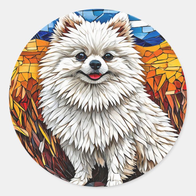 Japanischer Spitzhund Runder Aufkleber (Vorderseite)