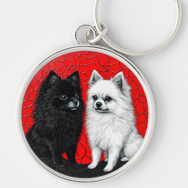 Japanischer Spitzhund Schlüsselanhänger (Vorne)