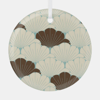 Japanischer Stil Blaues Blattkacheln Ornament Aus Glas
