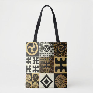 Japanischer Stil, schwarze goldene nahtlose Muster