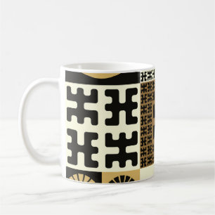 Japanischer Stil, schwarze goldene nahtlose Muster Kaffeetasse