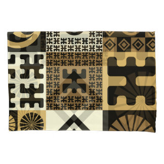 Japanischer Stil, schwarzes Gold nahtlose Muster. Kissenbezug