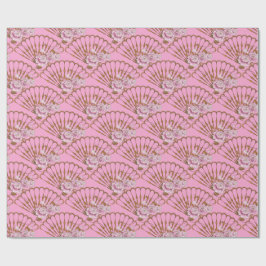 Japanischer Stil Spaß und Rose rosa Geschenkpapier