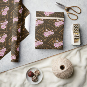 Japanischer Stil Spaß und Rosen Geschenkpapier