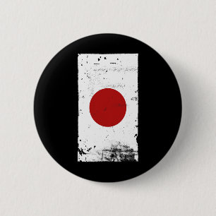 Japanischer Stolz Reise Urlaub Japan Flagge  Button